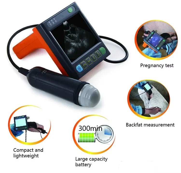 Mini Veterinary Ultrasound Machine Scanner Pig Dog Horse Cattle Sheep Pregnancy Tester MSU3