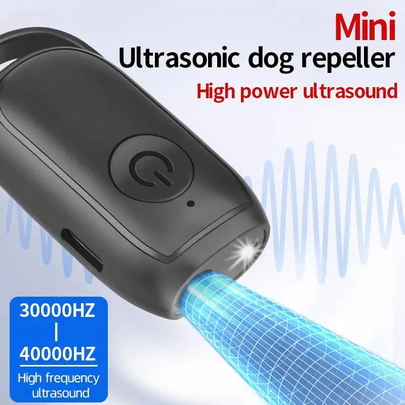 Mini Ultrasonic Dog Repeller Long Distance Training USB Rechargeable Dog Drive Device with LED Outdoor Defense Anti Barkin