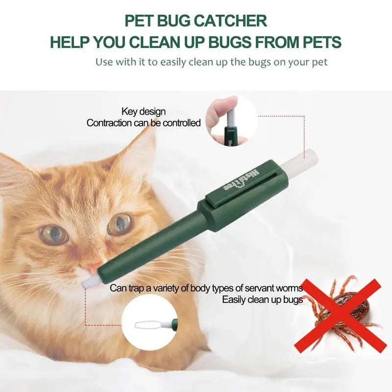 Pet Tick Remover Durable Family Pet Flea Control Waterproof Portable Rustproof Tick Removal Pen For Cats Dogs And Humans Outdoor