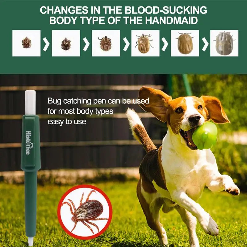 Pet Flea Control Pen 12Pcs/set Anti Rust Artificial Dragonfly Clip-On Pole Clips Professional Tick Remover Pen For Cats Dogs