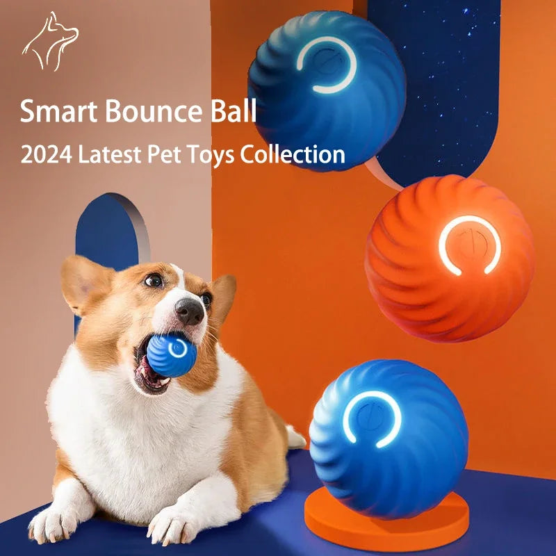 Smart Dog Toy Ball Automatic Moving Bouncing Rolling Ball for Small Medium Dog Cat Toy USB Rechargeable Dog Ball Rubber New