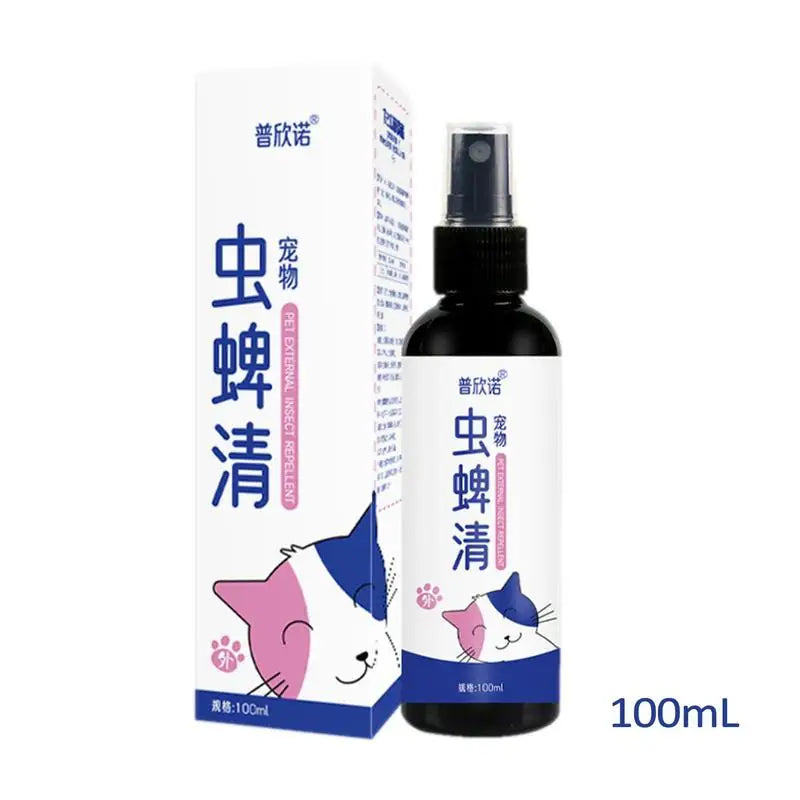 100ml Insect and tick repellent spray No-toxic Outdoor Fleas And Tick Control Pet InsecticideSpray For Cats and Dogs