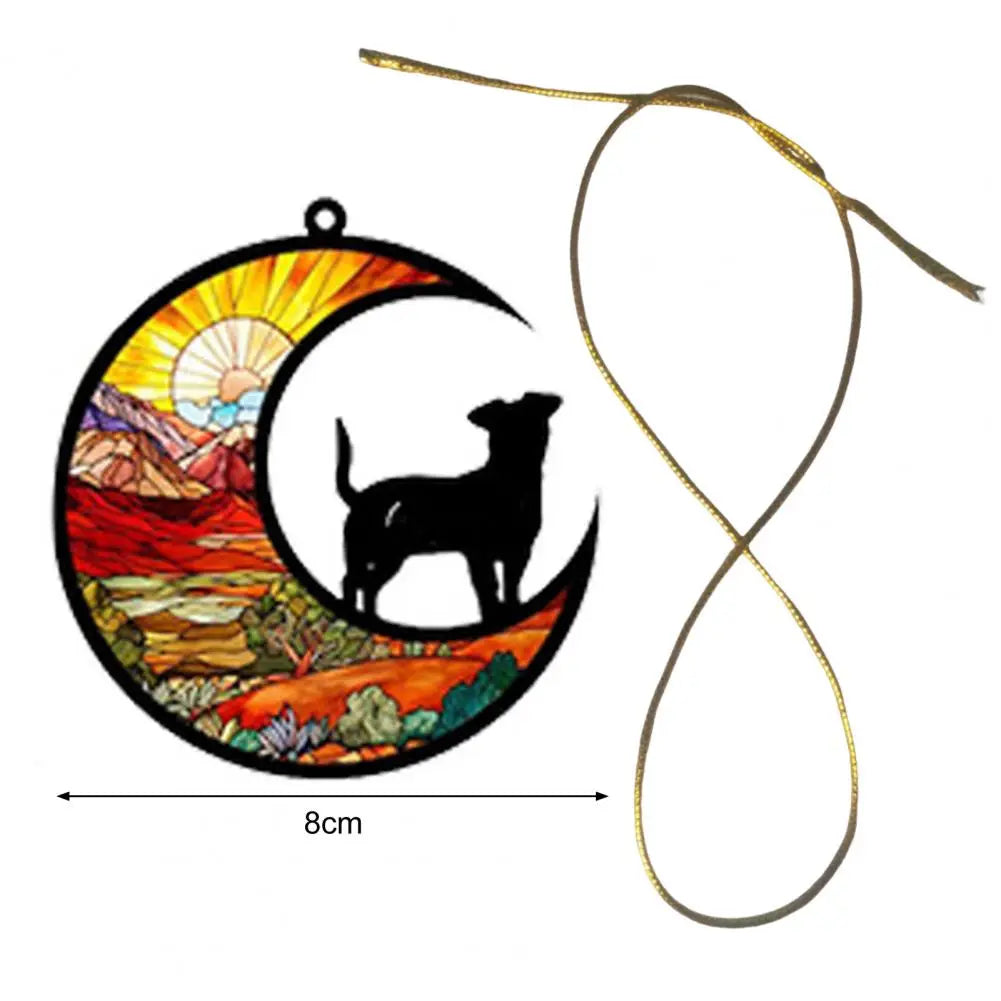 Dog Memorial Suncatcher With Lanyard Personalized Handcrafted Pet Loss Sun Catcher Hanging Pendant Sympathy Gift