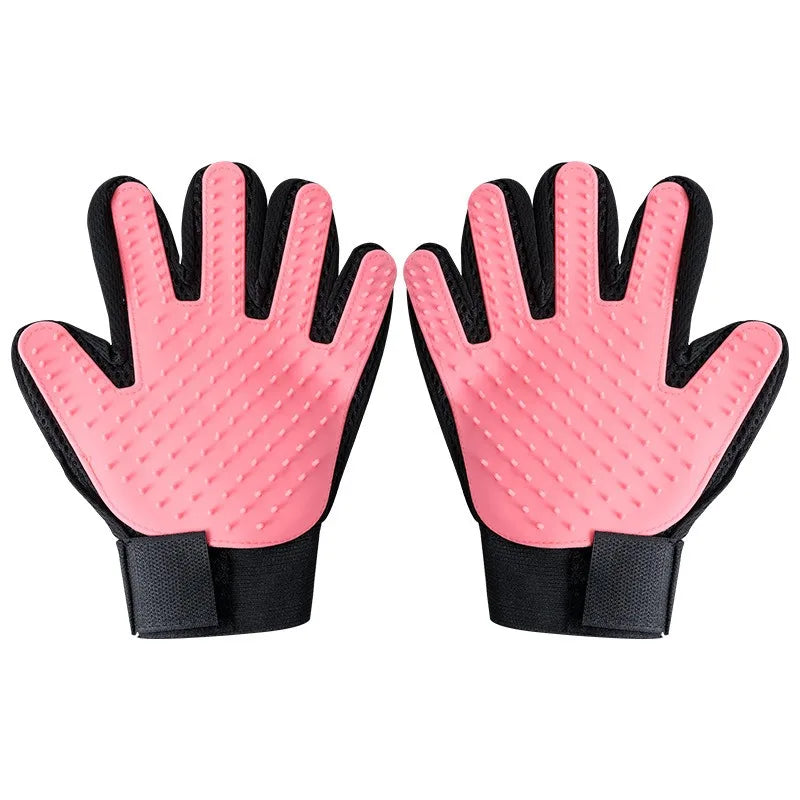 Pet Grooming Gloves,Silicone material, five-finger cat hair removal gloves, suitable for cats and dogs bath massage