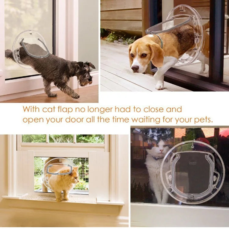 New Style Pet Supplies Pet Door Round Fence Cat Hole Dog Plastic Door Puppy Door Mounted in Glass