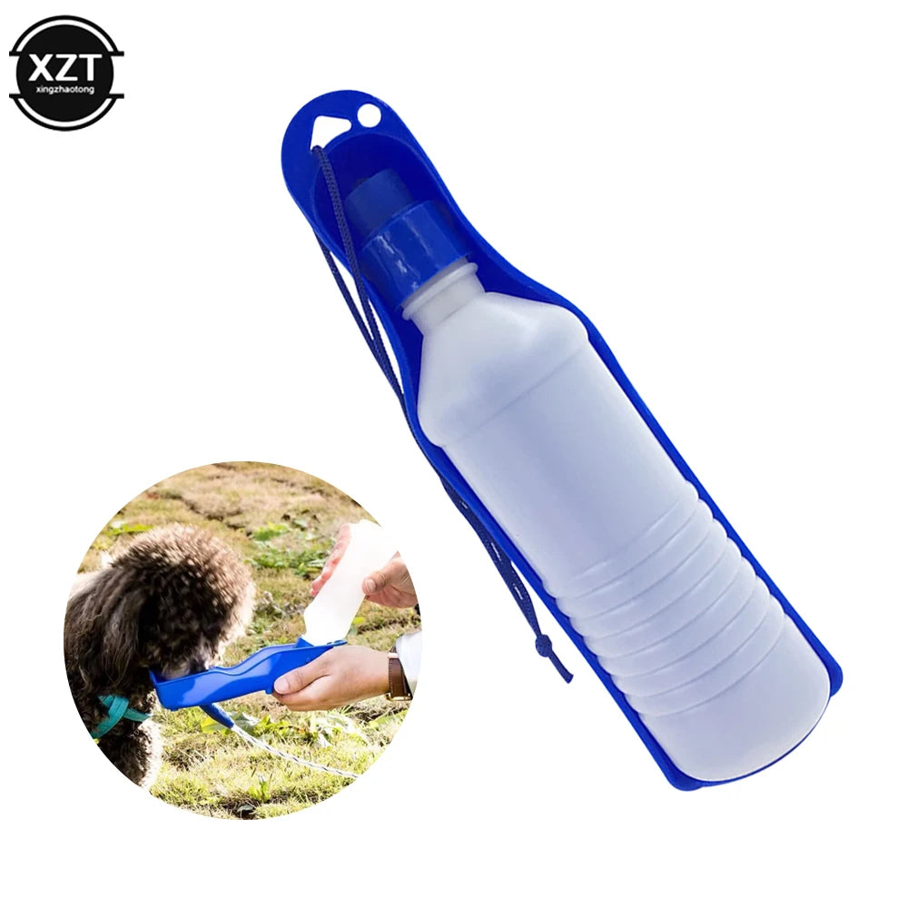 Pet Dog Water Bottle Plastic Portable Outdoor Travel Drinking Water Feeding Bowl Foldable Outing Automatic Water Feeding Kettle