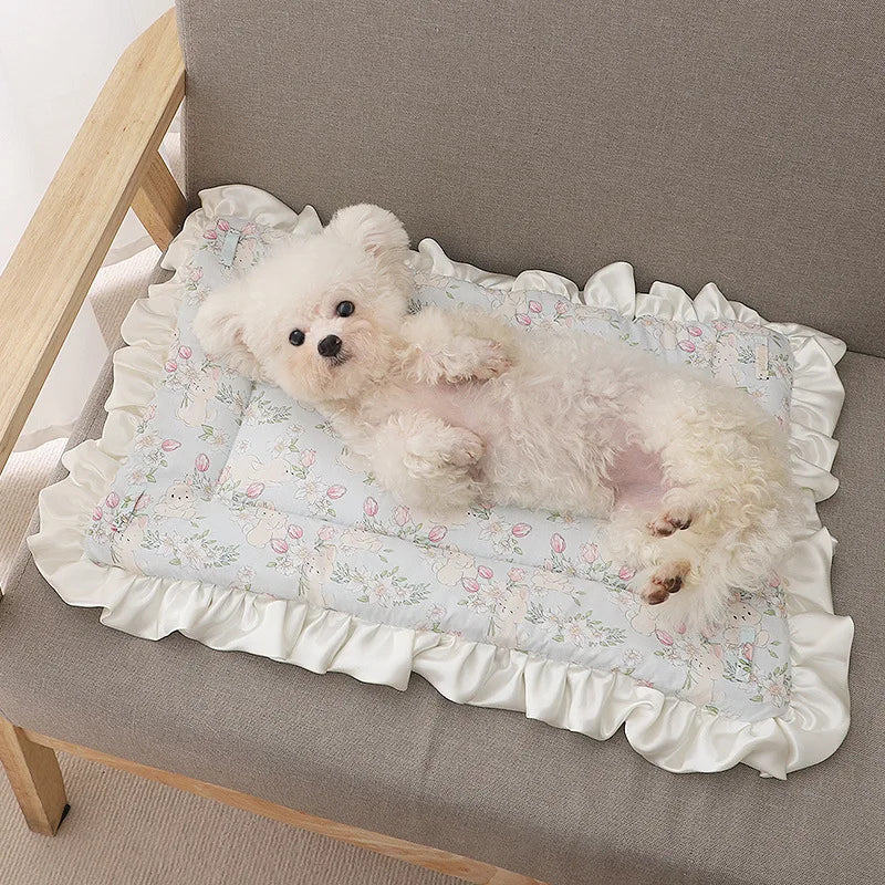 Luxury Princess Pets Cushion Sweet Dog Warm Bed Mat With Fixed Rope Rug For Kitten And Puppy Pet Bed For Dog Winter Blanket