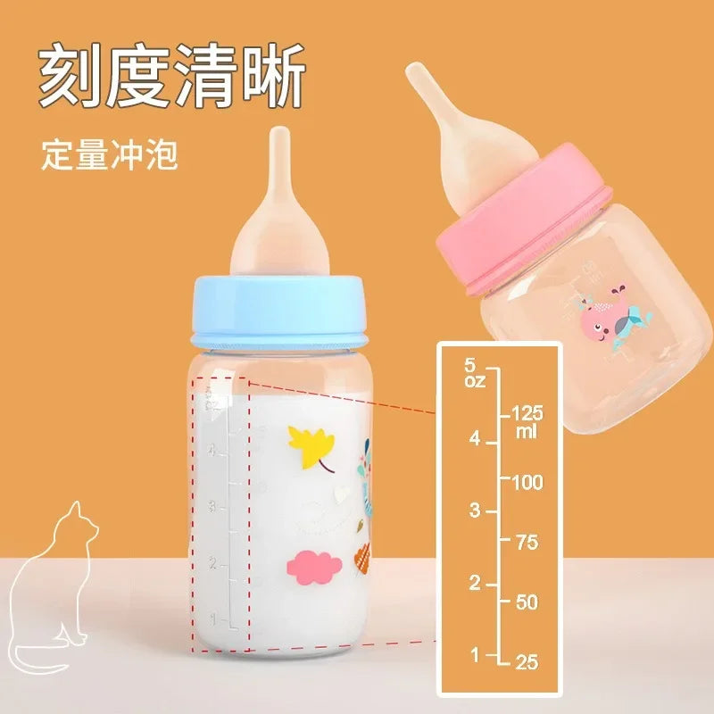 60ml125ml Liquid Silica Gel Pet Bottle with Pacifier Kitten Feeding Water Newborn Puppy Animal Feeding Bottle Pet Products