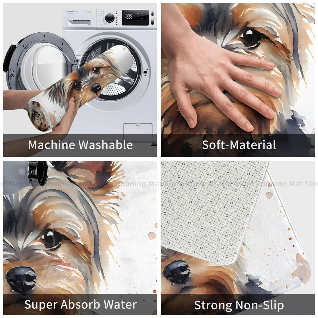 Yorkshire Terrier Pet Dog Bath Non-Slip Carpet Portrait Bedroom Mat Welcome Doormat Home Decoration Rug
