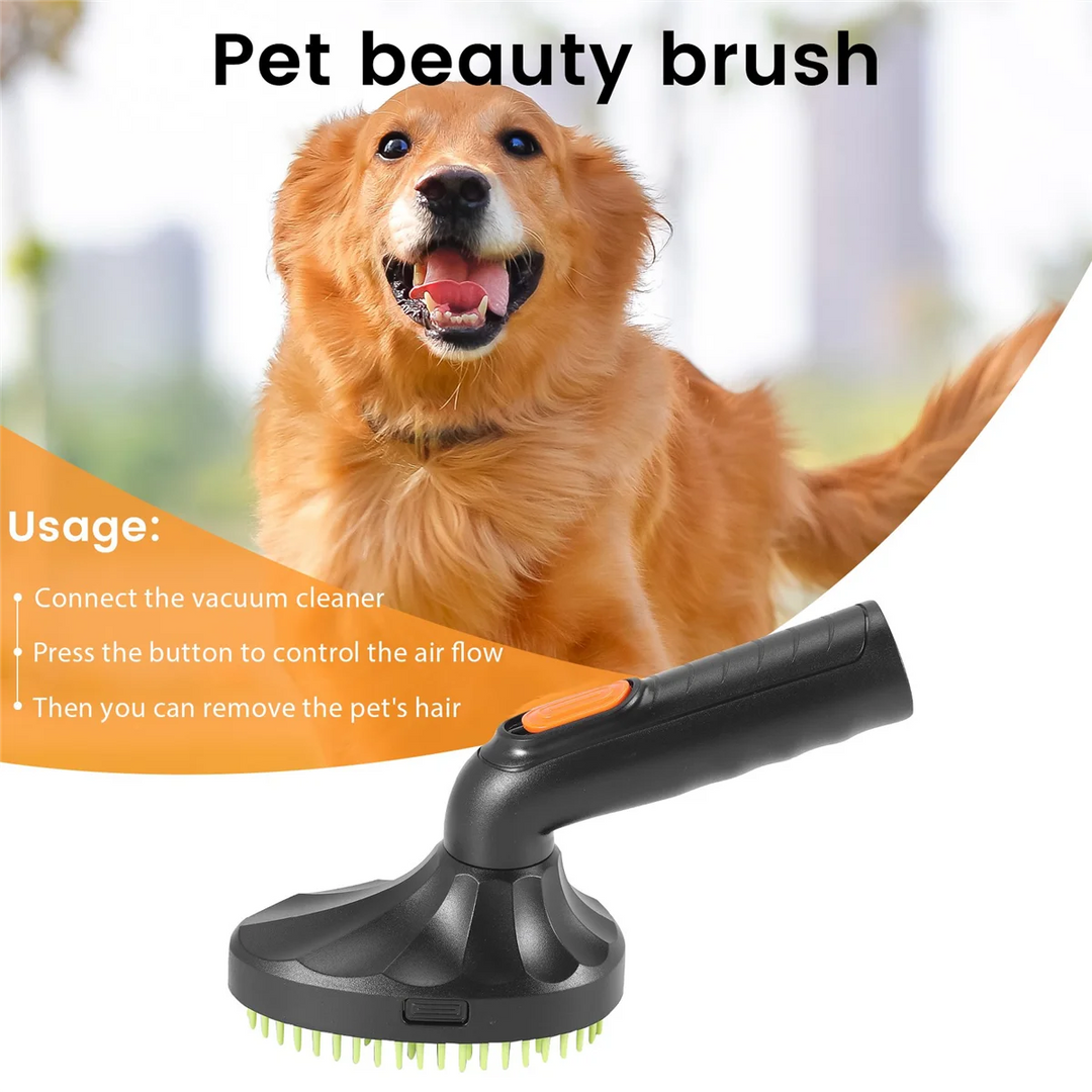 Pet Grooming Brush Loose Puppy Hair Cat Dog Fur Vacuum Cleaner Nozzle Cleaning Black + Green