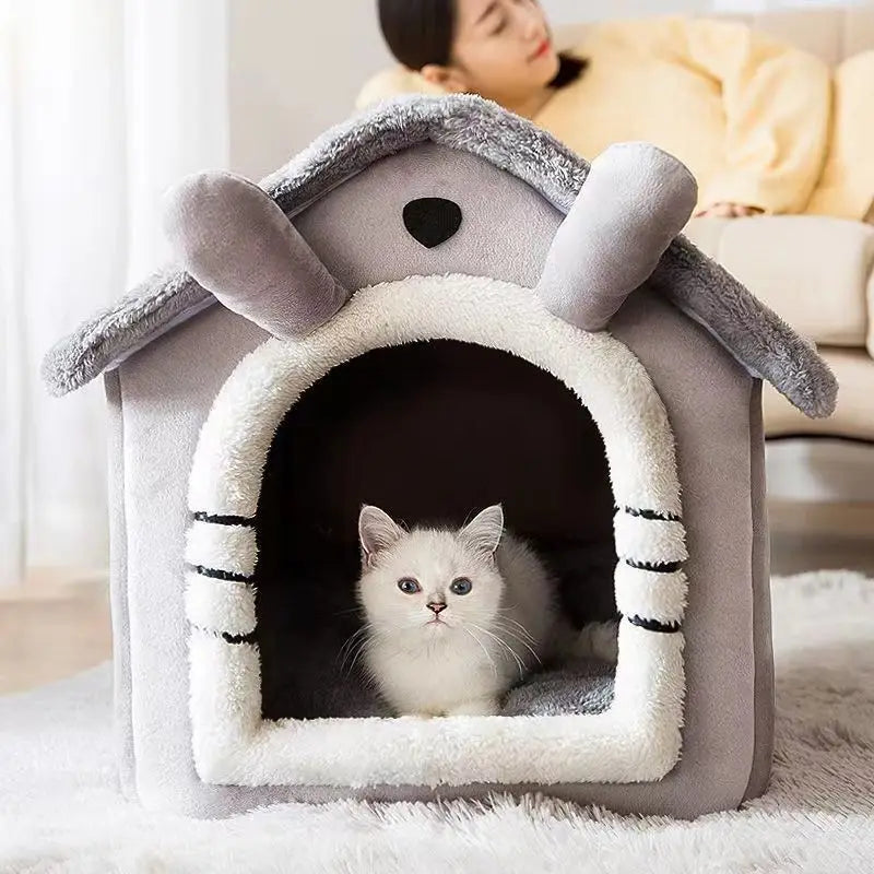 Cathouse Doghouse Four Seasons Universal Closed House Dog House Cat House Winter Warm Winter Small Dog Teddy Dog Bed