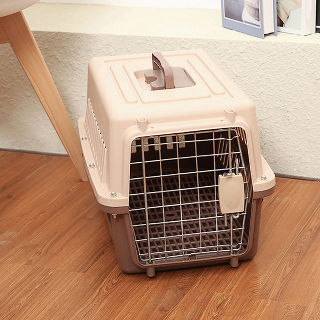 Hard Sided Travel Carrier Pack Handbag Organizer with Metal Wire Crate Tote Cat Cage for Kitten Puppy Rabbits Traveling Outdoor