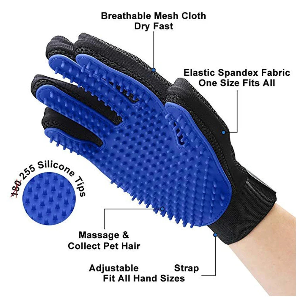 Pet Hair Glove Comb Dog and Cats Grooming Pet Brush Glove Deshedding Gentle Efficient Dogs Glove Brush Comb for Cats