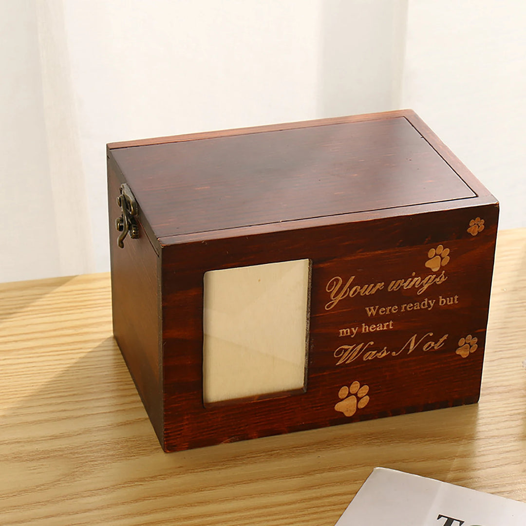 Pets Supplies Wooden Urn Box Storage Box Creative Pet Urn Memory Box With Photo Frame Pets Cat Dogs Precious Urn Souvenirs