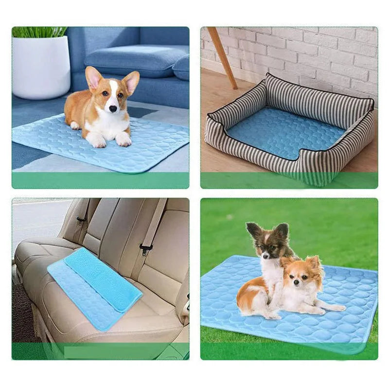 Pet Cat Dog Mat Cooling Summer Ice Pad Washable Breathable Blanket Sofa Puppy Floor Bed Cushion For Dogs Cats Pet Supplies