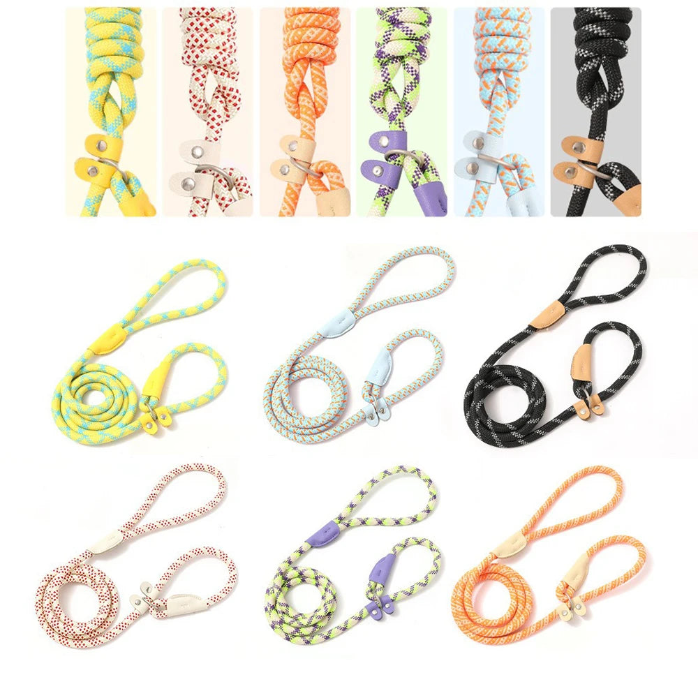 Adjustable Collar Harness Dog Leash Nylon Pet Lead Leash  Dog Accessories Cat Collar Dog Harness Durable Rope Belt Lightweight