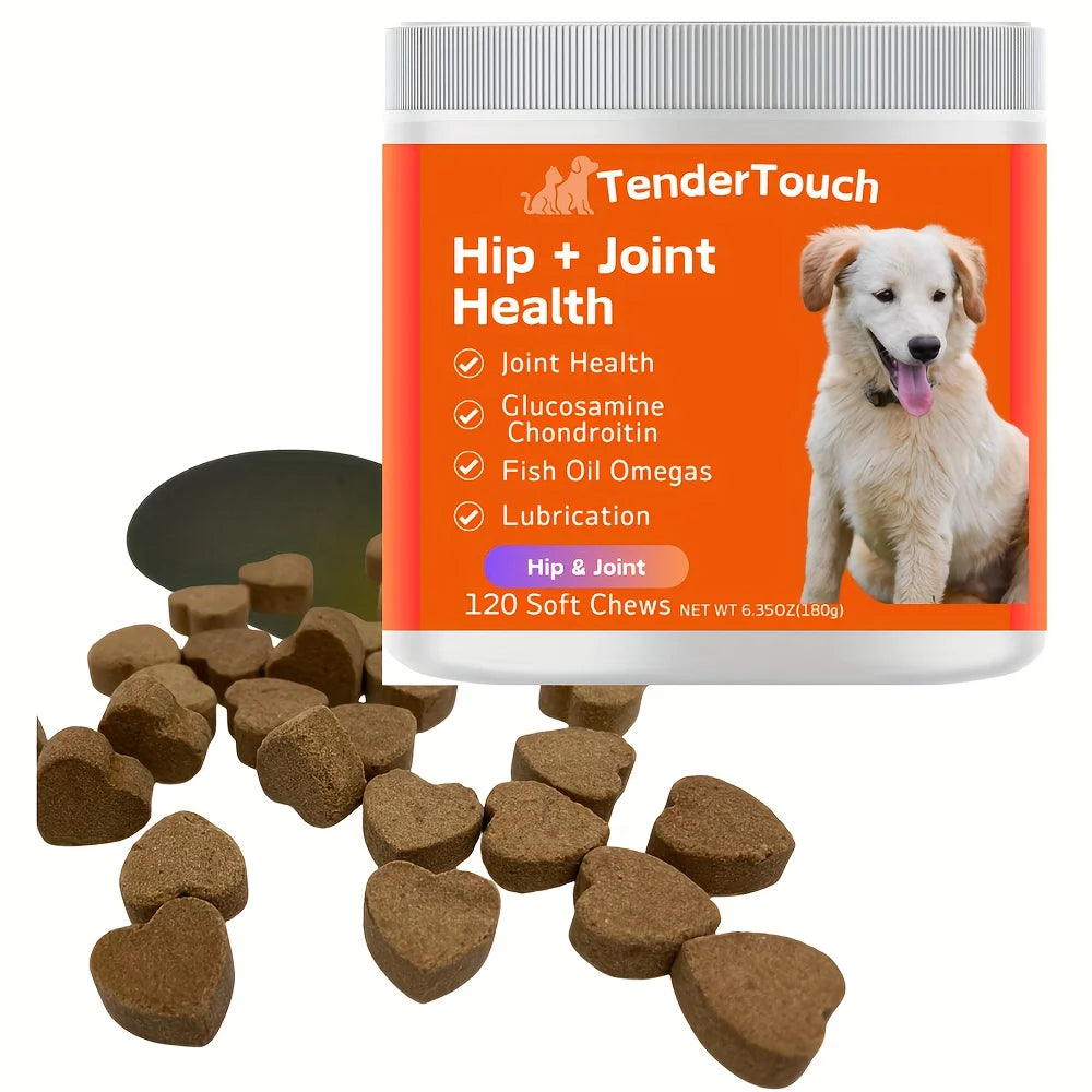 120 Chews - 1 Pack (1 x 180g/6.35oz) 180g/6.35oz - TenderTouch Hip & Joint Health - Glucosamine for Dogs Soft Chews