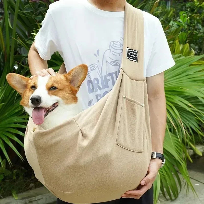 Cotton Comfortable Dog Bag Pet Out Crossbody Shoulder Bag Outdoor Travel Portable Cat Puppy Sling Bag Tote Pet Carrying Supplies