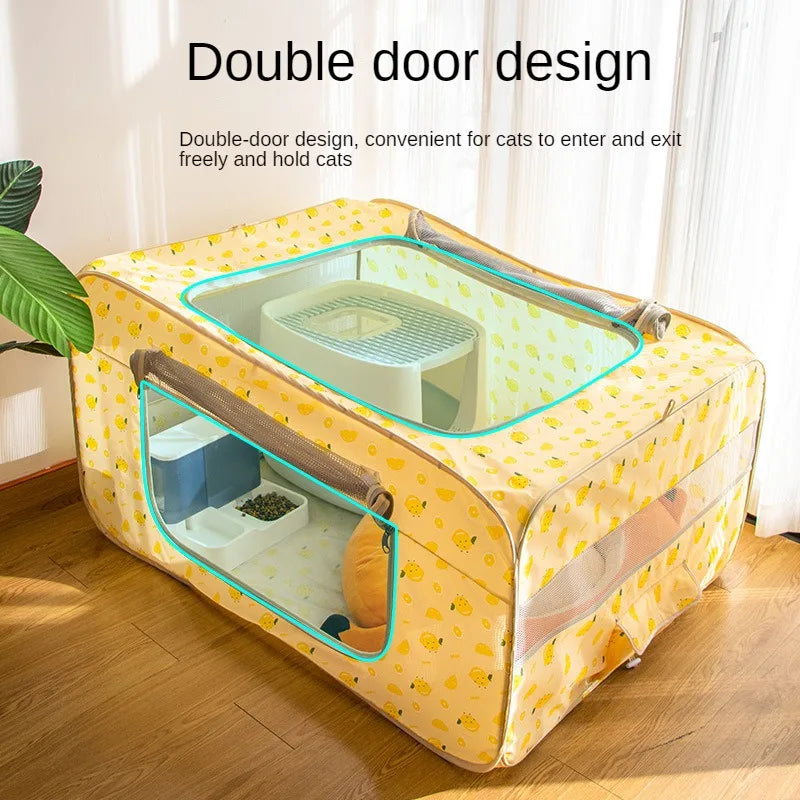 Folding Pet Cage with Cat Litter, Dog Tent, Puppies and Puppies, Maternity Room