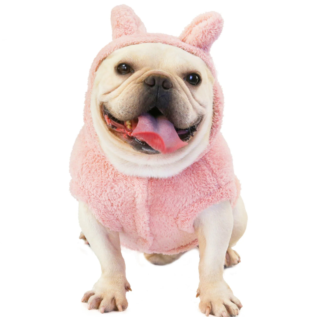 Dog Autumn Winter Clothes Christmas Outfit Cold Weather Coats Warm Pet Clothing Stuffed Bunnies