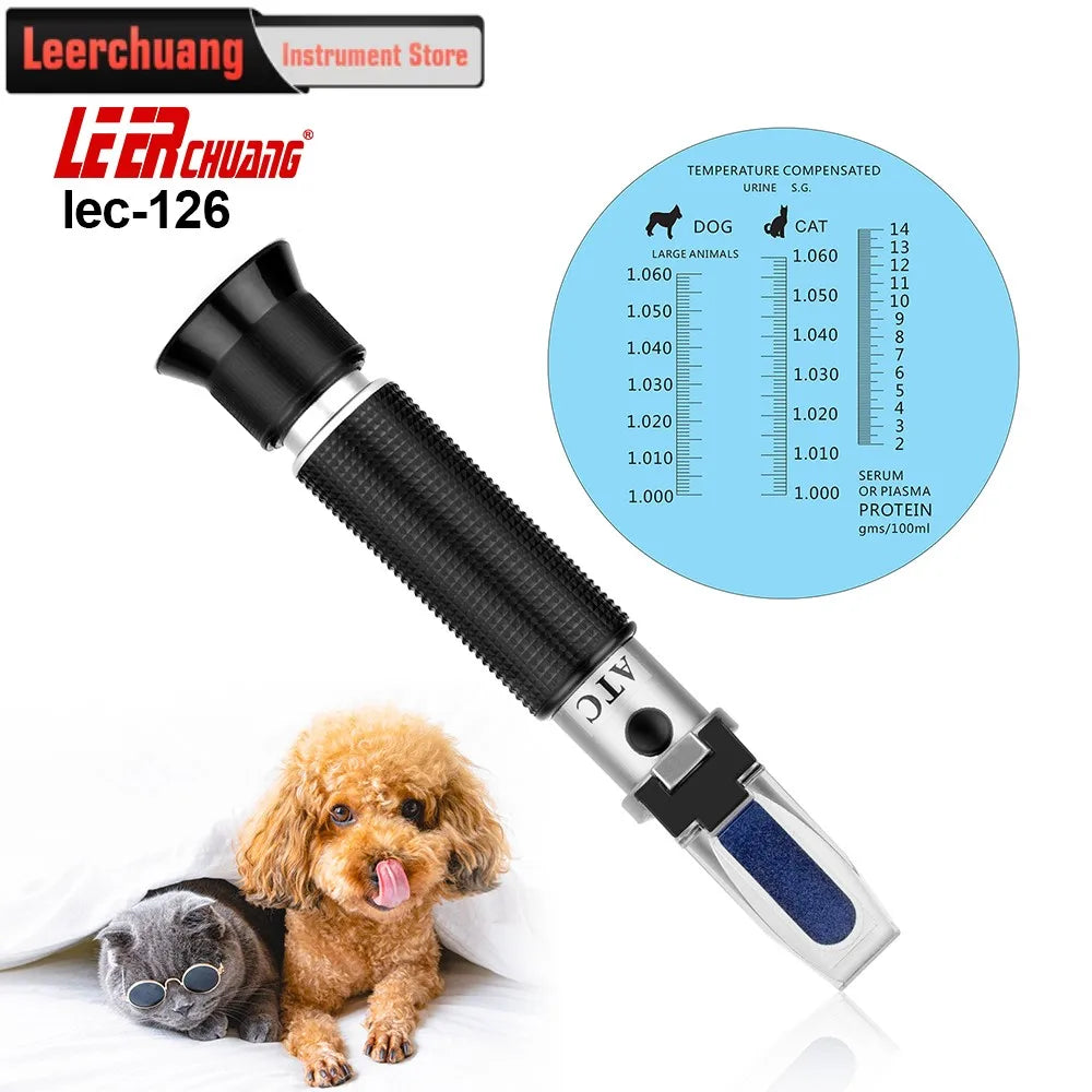 LEERCHUANG Animal Clinical Refractometer Urine Specific Gravity Serum Protein Analyzer Dog Cat Pet/Animal Health Monitoring Tool