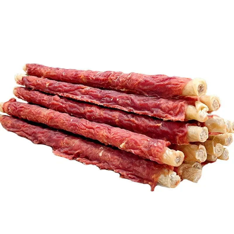 6pcs Pet Food Dog Snacks Molar Teeth Cleansing Cowhide Stick 34cm Dog Molar Stick Chicken Duck Rawhide Stick Pet Dry Food