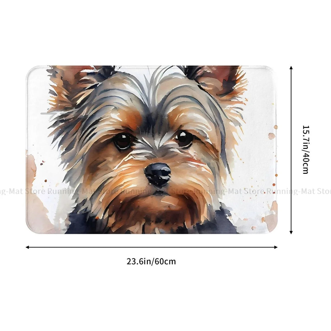 Yorkshire Terrier Pet Dog Bath Non-Slip Carpet Portrait Bedroom Mat Welcome Doormat Home Decoration Rug
