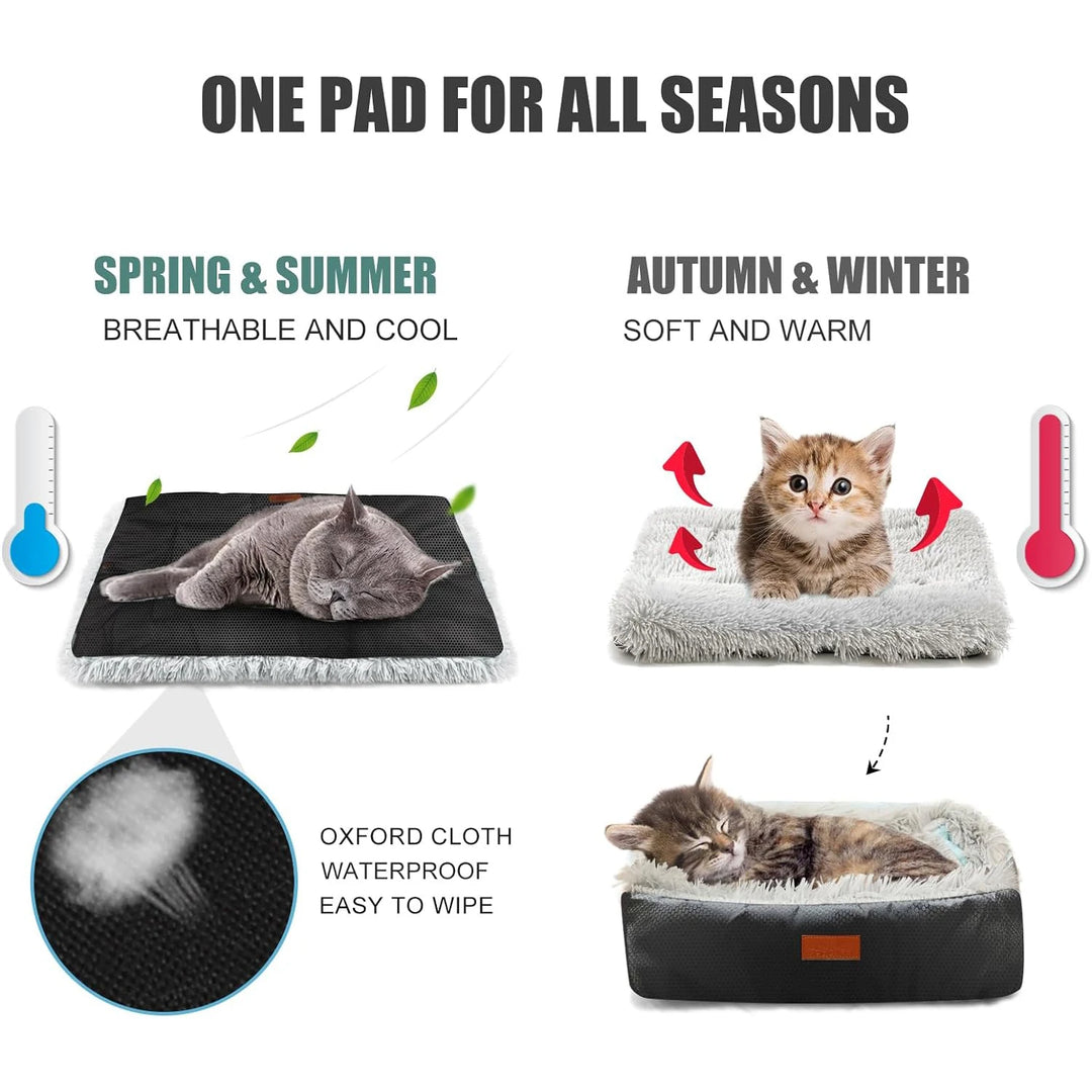 3 in1 Cat Sleeping Bed Small Dog Bed Two Sided Self Warming Summer Cool Pet Beds Heating Dog Mat Pet Pad Soft Cozy Crate