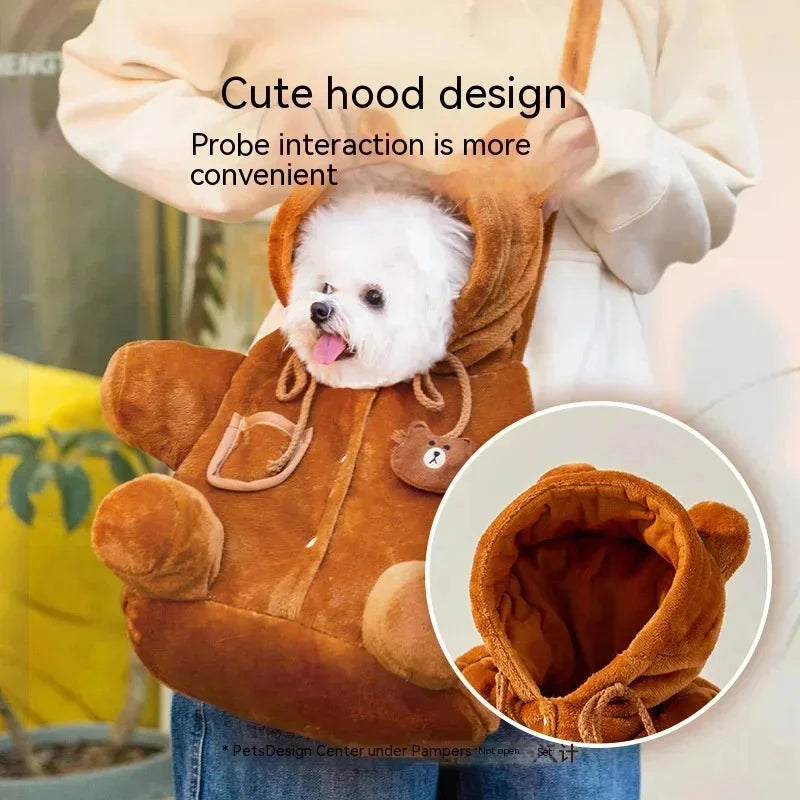 Dog Bag Cat Bag Autumn And Winter Warm And Windproof Cute Crossbody Bag Cat Backpack Pet Supplies Outdoor Pets Carrier Bag