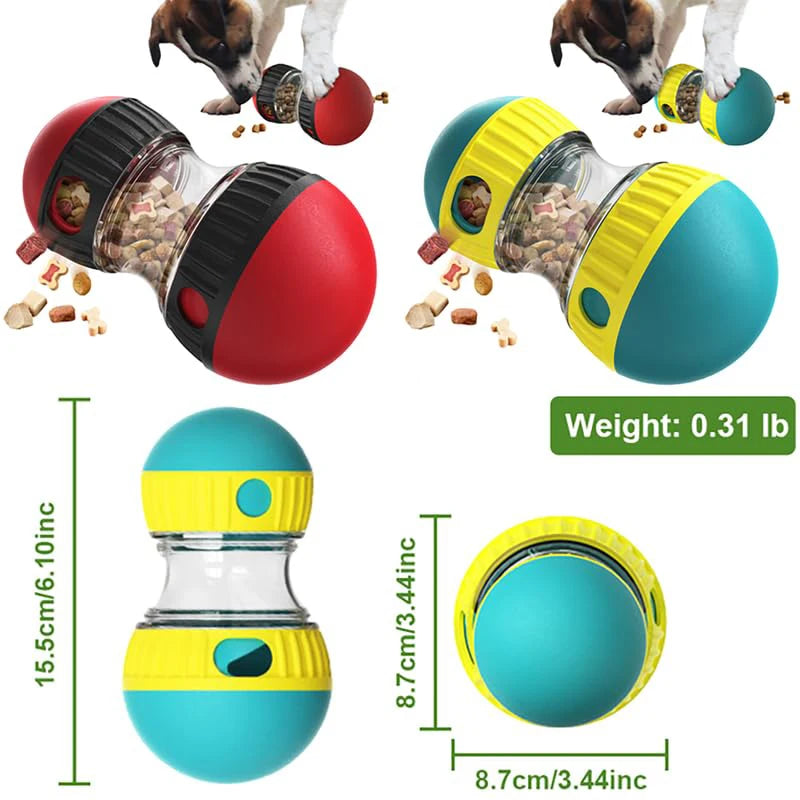 Dog Toy Tumbler Leaky Food Ball Elliptical Track Rolling Ball Slowly Feeding Protects Stomach Increase Intelligence Pet Supplies