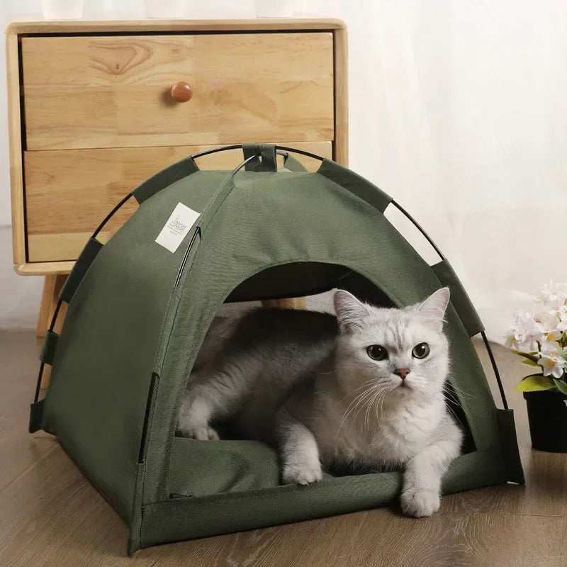 Pet Tent Bed Warm Cat House with Cushions Clamshell Sofa Basket for Kittens Winter Pet Furniture Cozy Pet Hideaway Shelter