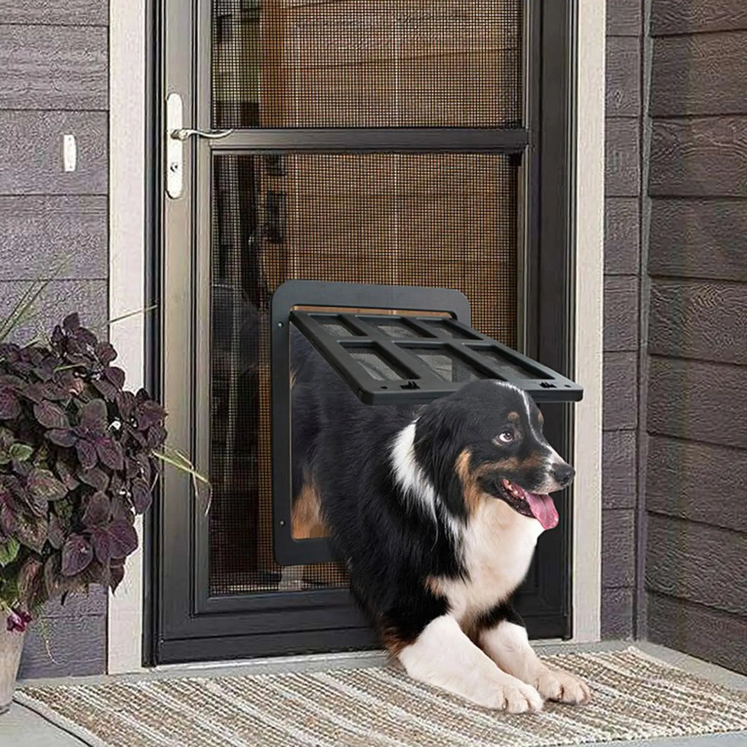 Pet Dog Door 4 Ways Household Cat Gate Lockable Security Pet Entrance Glass Window Puppy Hole Door for Cat Dog