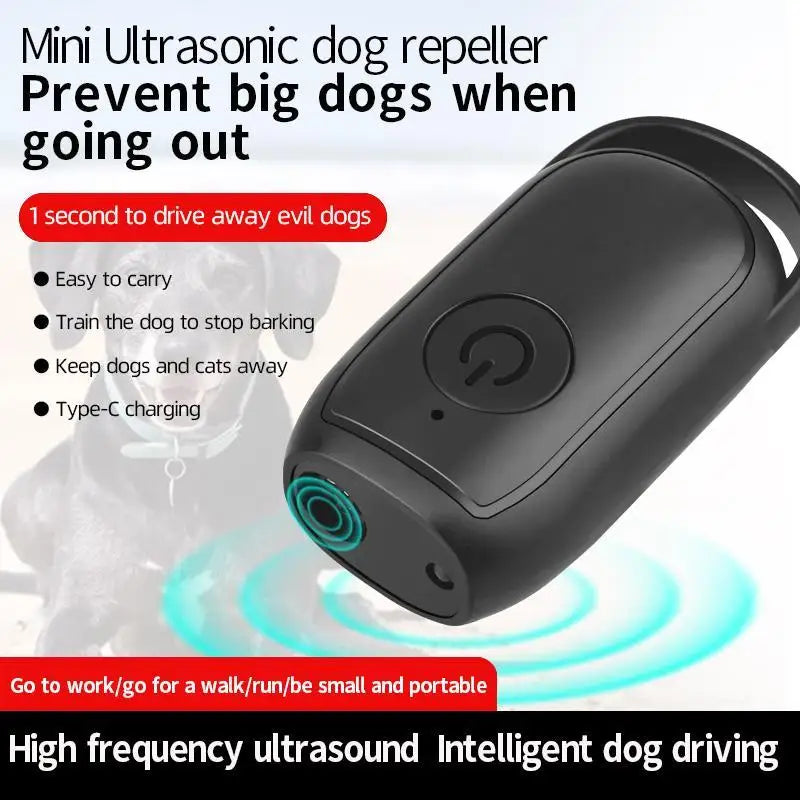 Mini Ultrasonic Dog Repeller Long Distance Training USB Rechargeable Dog Drive Device with LED Outdoor Defense Anti Barkin