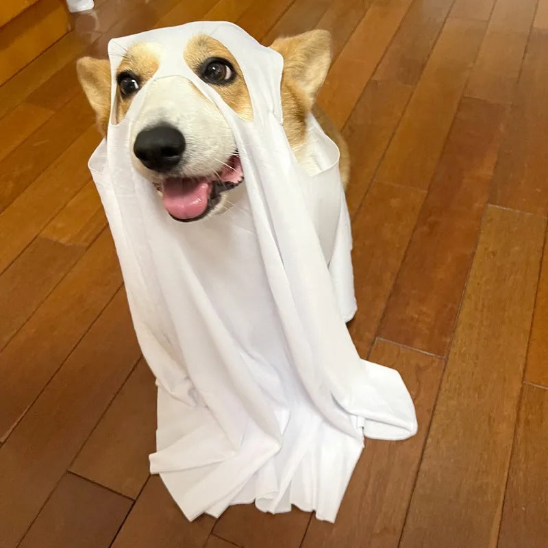 Halloween Dog Ghost Cosplay Costume Pet Cos Outfits Dogs Cats Cape Clothing Christamas Carnival Party Costumes