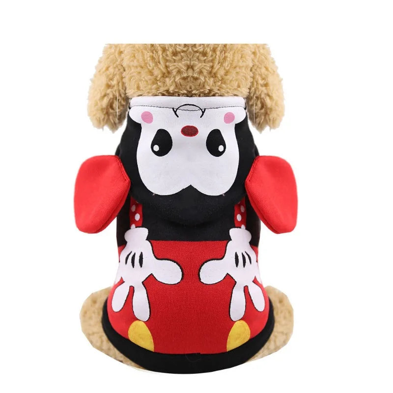 Disney Mickey Minnie Animation Cartoon Cute Autumn and Winter Pet Clothes Creative Kawaii Couple Style Dog and Cat Warm Clothes