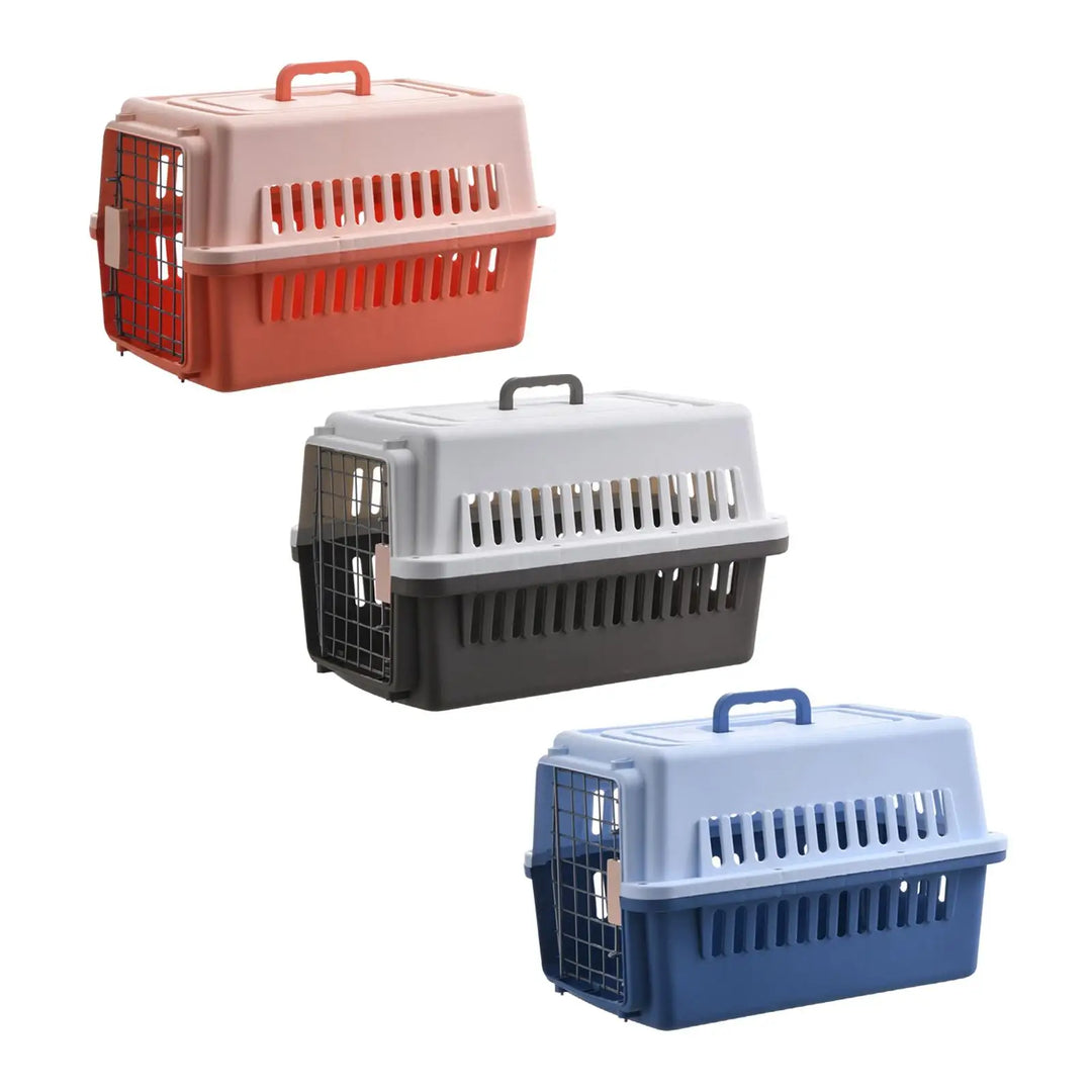 Dog Travel Kennel Crate Cage Case Breathable Tote Transport Box Hard Sided Pet