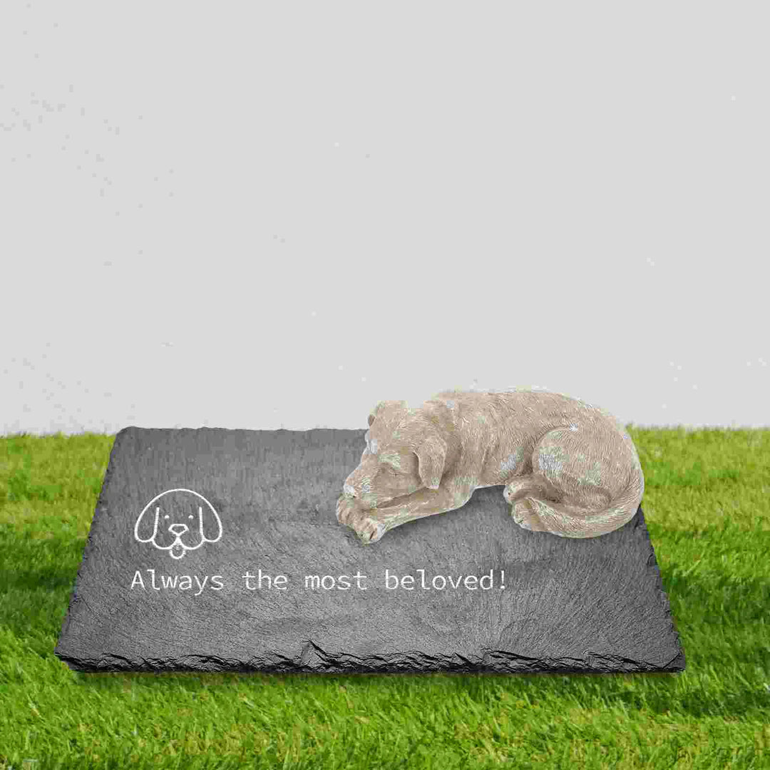 Dog Tombstone Statue Pet Remembrance Garden Memorial Cat Cemetery Decorative (Dog) Plaques Resin