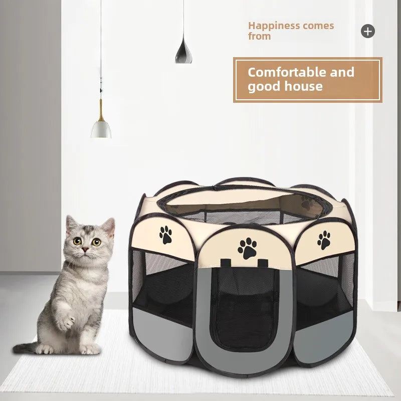 Octagon pet pen Pet tent Oxford Bunai Claw collapsible dog carrier Cat delivery room dog kennel cat litter