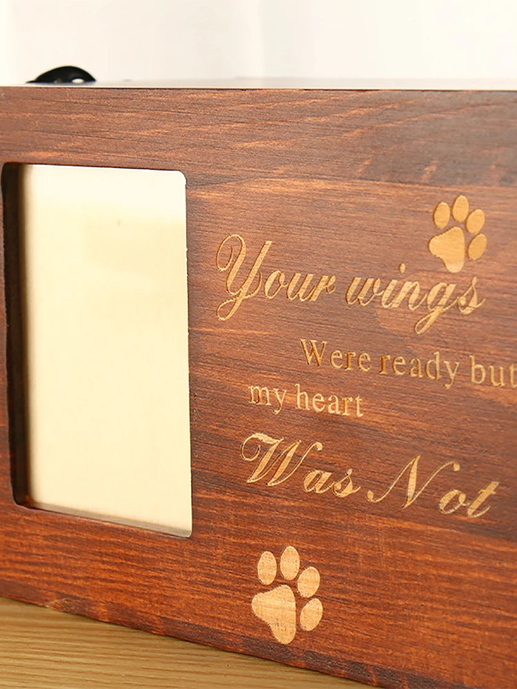 Pets Supplies Wooden Urn Box Storage Box Creative Pet Urn Memory Box With Photo Frame Pets Cat Dogs Precious Urn Souvenirs