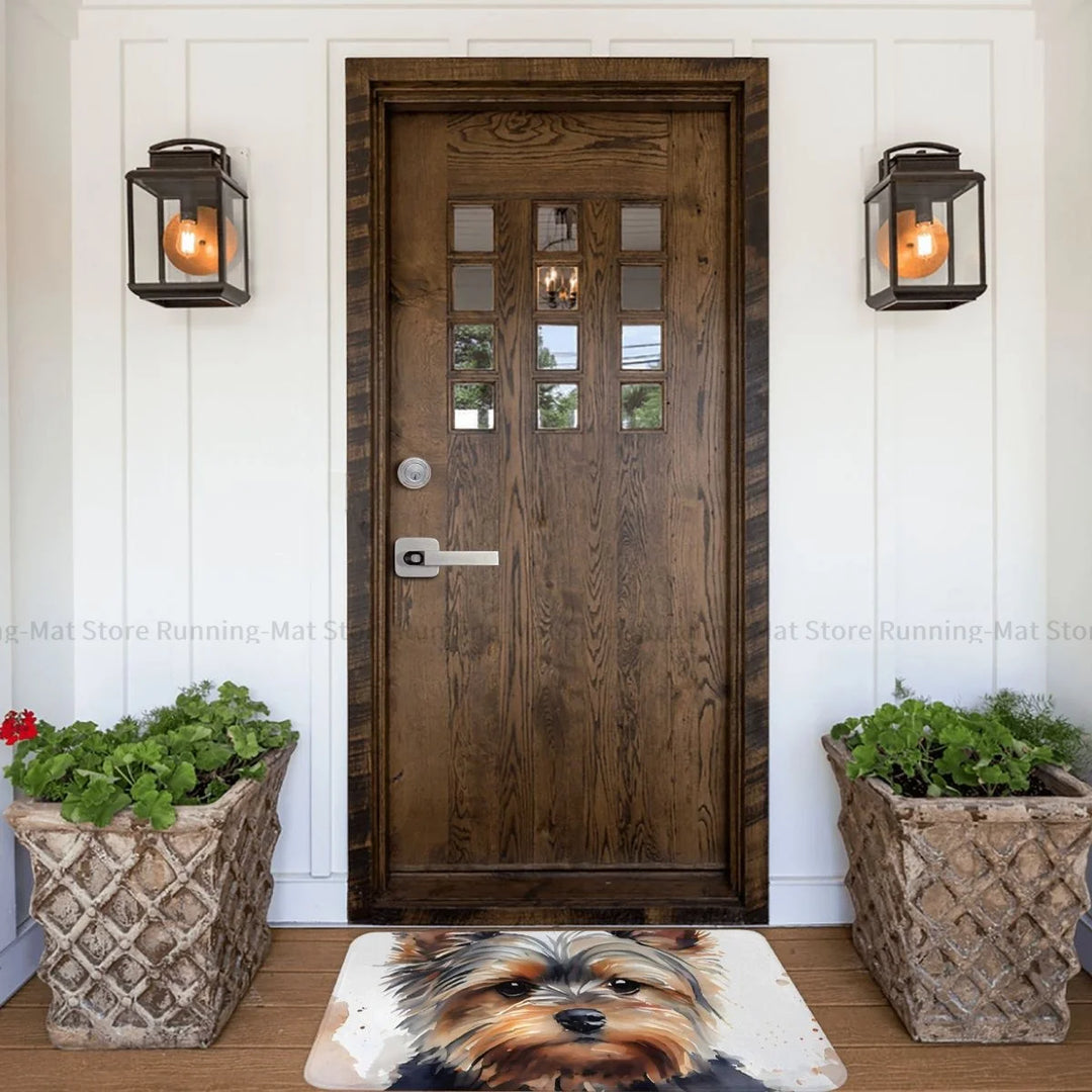 Yorkshire Terrier Pet Dog Bath Non-Slip Carpet Portrait Bedroom Mat Welcome Doormat Home Decoration Rug