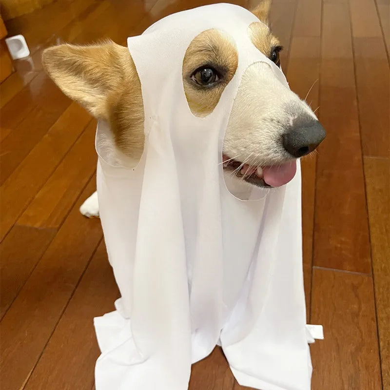 Halloween Dog Ghost Cosplay Costume Pet Cos Outfits Dogs Cats Cape Clothing Christamas Carnival Party Costumes