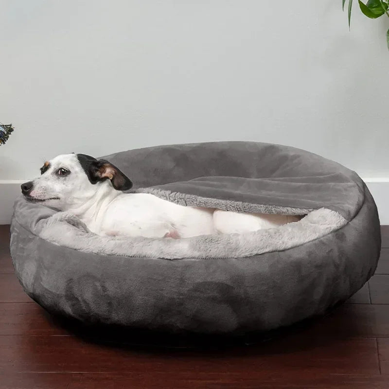 Semi-closed Dog Kennel Small and Medium Pet Sleeping Pad Kitten Puppy Winter Warm Litter Mat Plush Dirty Resistant Pet Kennel