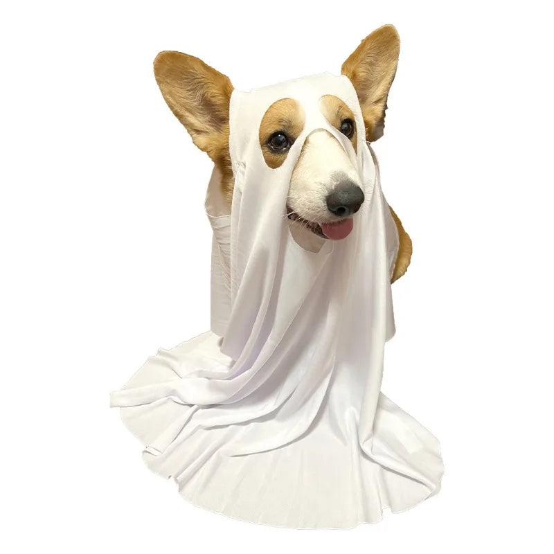 Halloween Dog Ghost Cosplay Costume Pet Cos Outfits Dogs Cats Cape Clothing Christamas Carnival Party Costumes