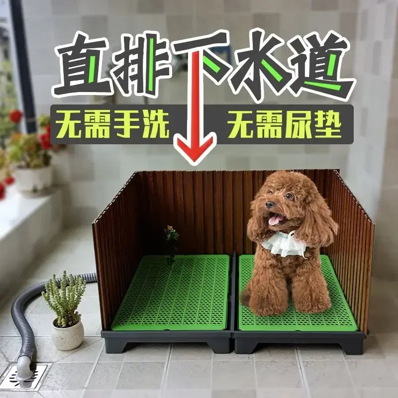 Pet dog automatic toilet potty straight drain sewer flush urinal small medium and large  and cat litter box