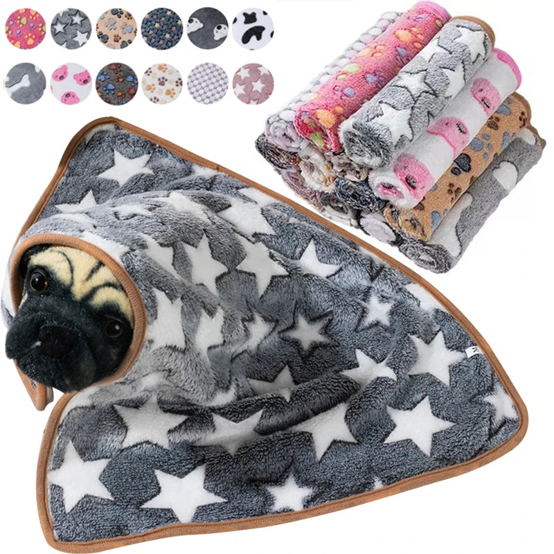 Soft Pet Sleeping Blanket Coral Fleece Fluffy Dog Blanket Warm Breathable Cat Cover Blanket Comfortable Dog Sleeping Sheet Mat