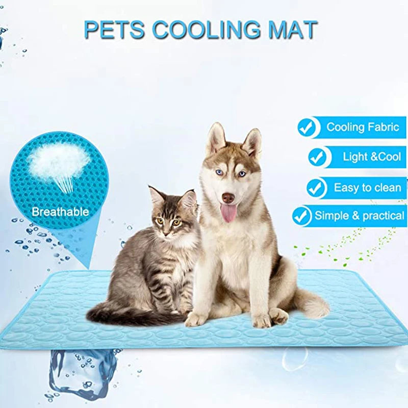 CDDMPET Pets Refreshing Carpet Pet Cooling Ice Pad Cold Silk Moisture-Proof Sofa Mats Tour Sleeping Bed Pet Accessories Dog Mat