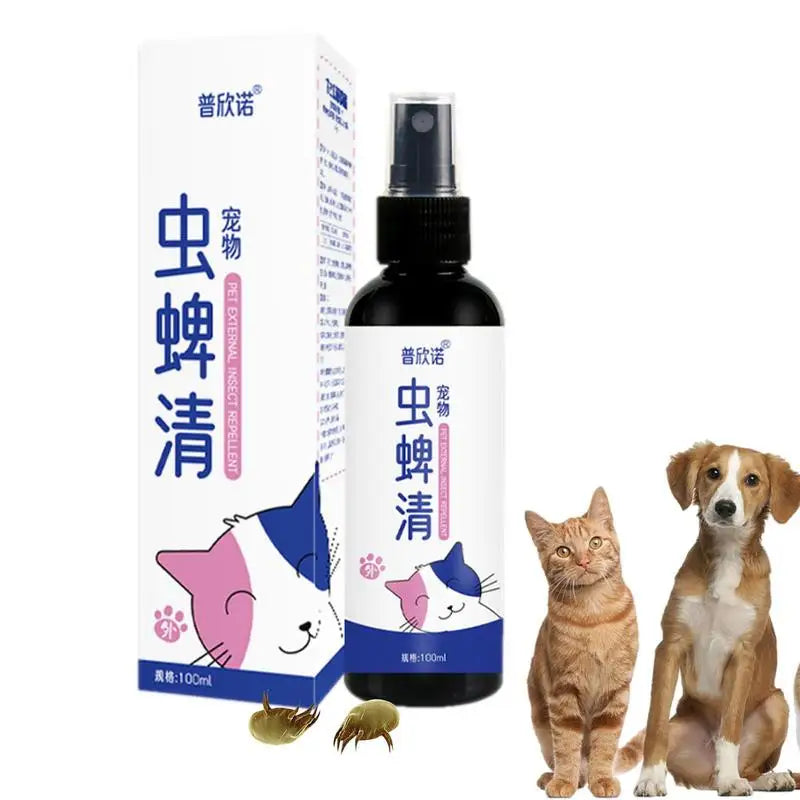 100ml Insect and tick repellent spray No-toxic Outdoor Fleas And Tick Control Pet InsecticideSpray For Cats and Dogs