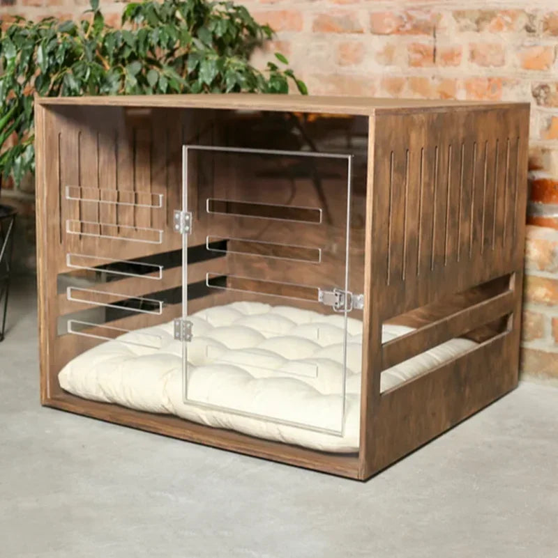 New Large Dog Kennel House Crate Indoor Dog Cat Bed House Furniture Wooden Dog Crate With Acrylic Door