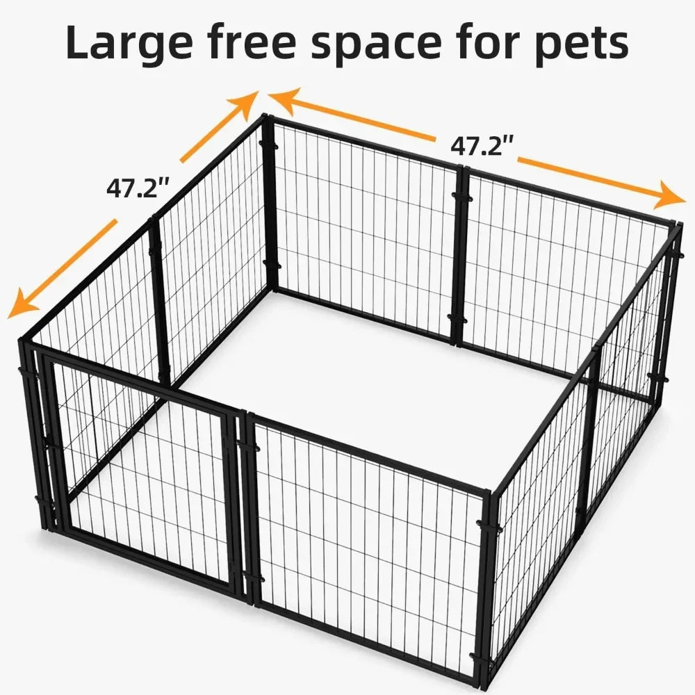 Dog Playpen, Extra Large Dog Crate, 48"x48"x24", Heavy Duty Dogs Cage,  Pet Playpen, for Small Medium Dogs