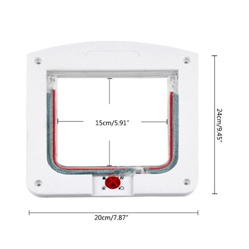 N0HB Flap Pet Door Dogs Puppy Flap Door 4 Ways Controllable Kitten Door Dog Kennel Door Pet Entry Gate Door Pet Accessories